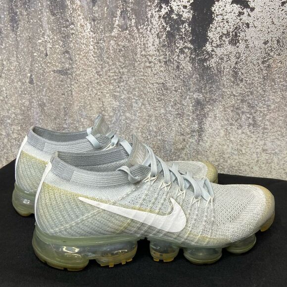 Nike Air Vapormax Flyknit Platinum Gray Running Athletic Shoes Size 7.5 - Picture 12 of 16